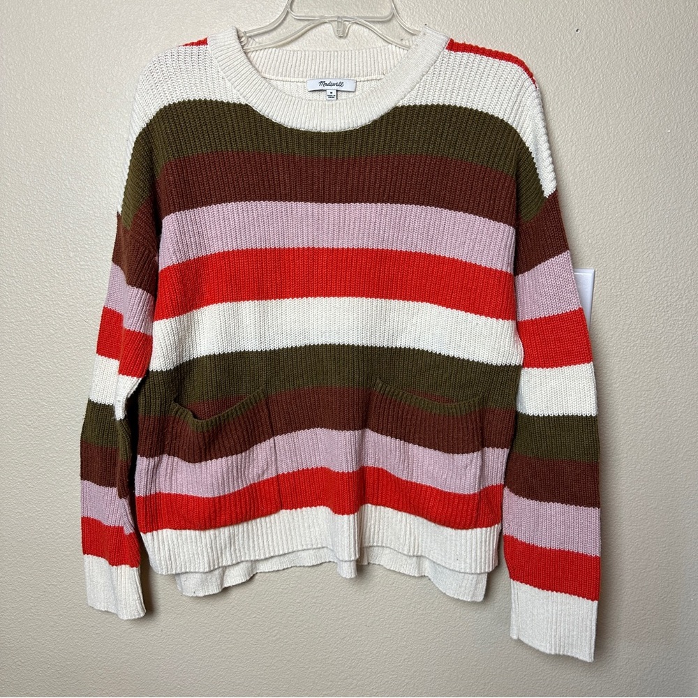 Madewell 2 Pocket Stripped Sweater | Size M